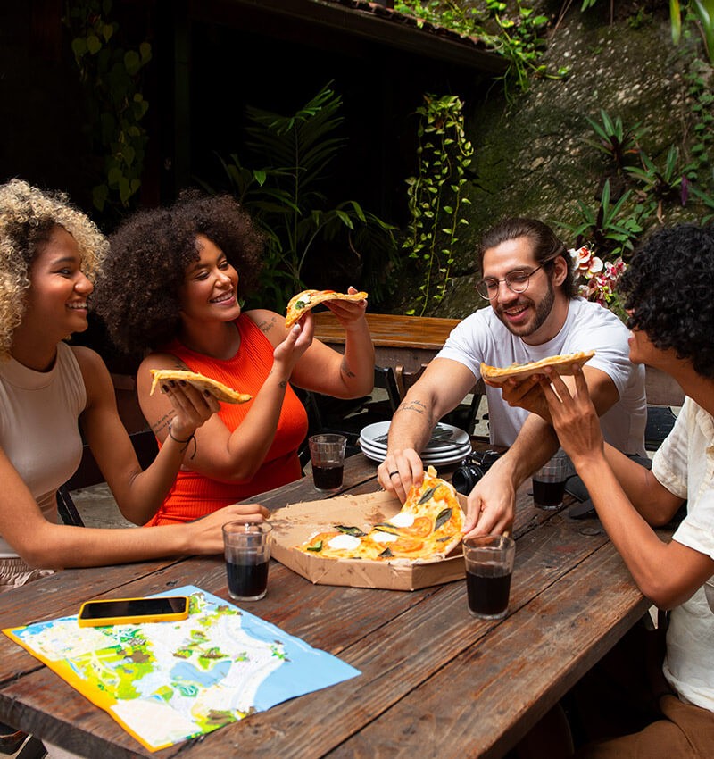 Pizza on table